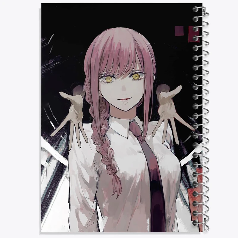 دفتر ژورنال نویسی 50 برگ خندالو مدل نقطه ای طرح ماکیما انیمه مرد اره ای Chainsaw Man کد 17928