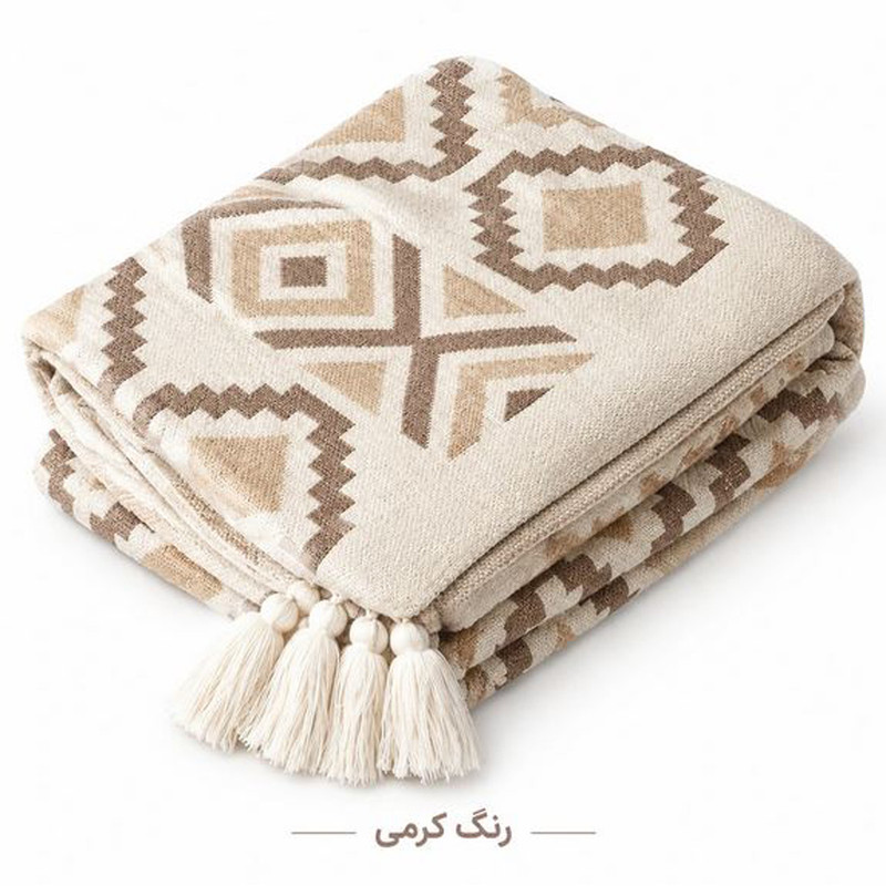 شال مبل هنرمند مدل پانچ‌دوزی کد 1 سایز 200×150 سانتی‌متر