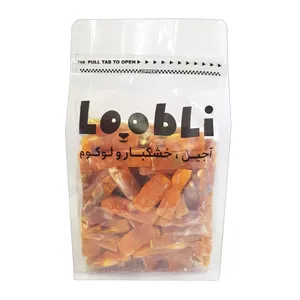 شیرینی لوکوم فیتیل پرتقال 50 درصد مغز لوبلی - 250 گرم