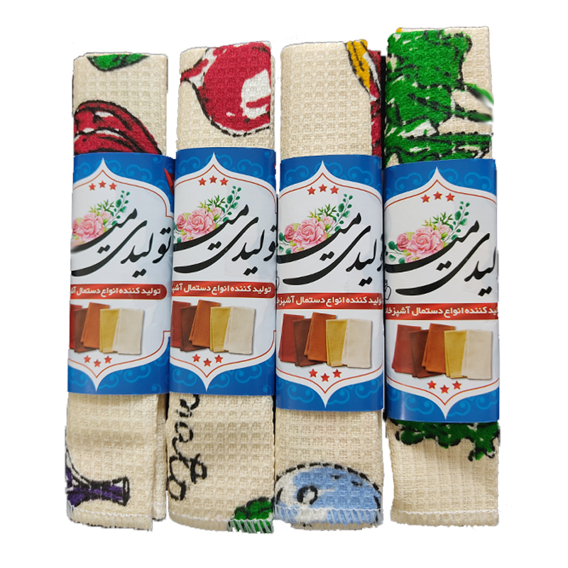 دستمال آشپزخانه مینو کد 1516 مجموعه 4 عددی