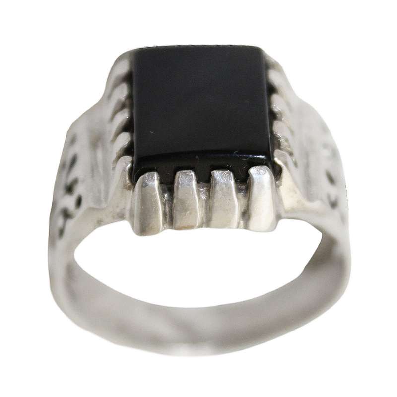 انگشتر نقره مردانه مدل عقیق کد KAM-015