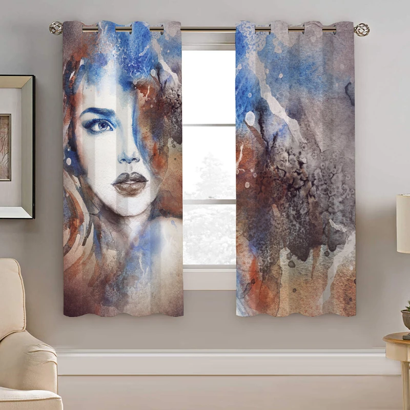 پرده نیروانا طرح چهره مدل مخمل کد 4678 سایز 140×200 سانتی متر