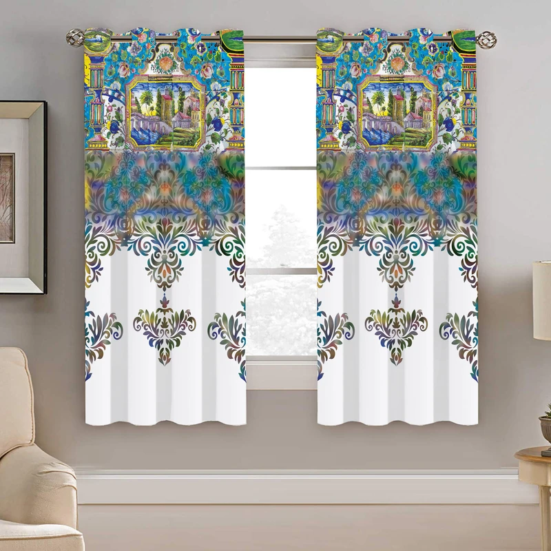 پرده نیروانا طرح سنتی مدل مخمل کد 8043 سایز 140×200 سانتی متر