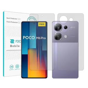 Rock space Resistant model transparent screen protector suitable for the Xiaomi Poco M6 Pro mobile phone along with the back of the phone