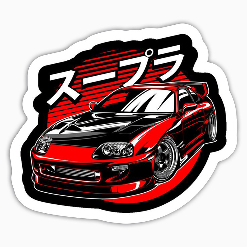 استیکر لپ تاپ بووم طرح ماشین مدل Toyota Supra خفن کد KT81