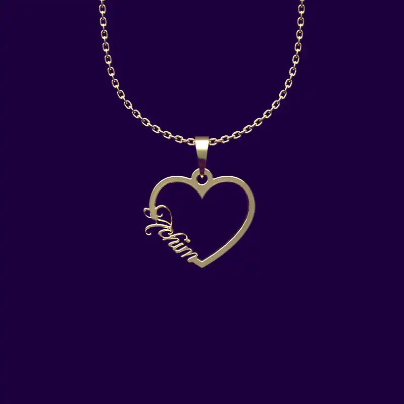 گردنبند طلا 18 عیار زنانه مدوپد مدل اسم Achim کد WW2-1-1231