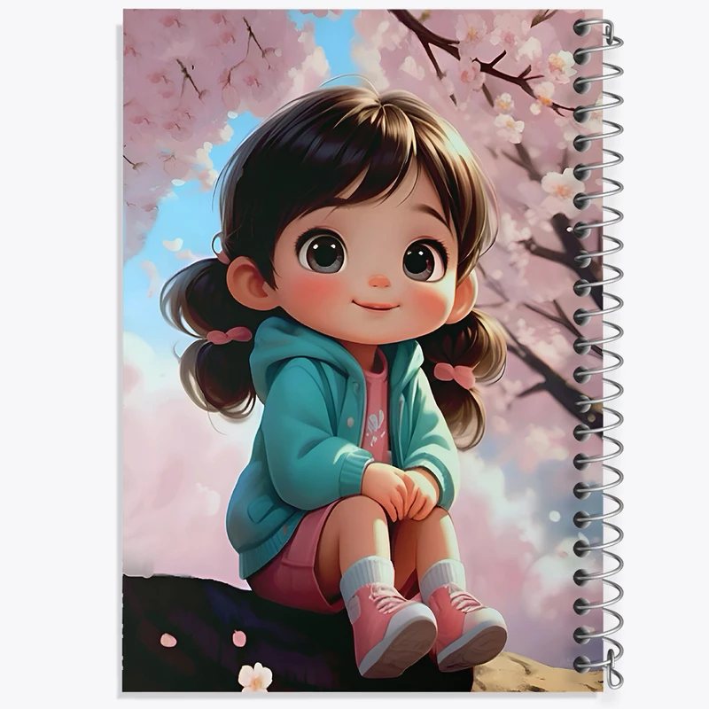 دفتر مشق 50 برگ خندالو طرح دخترانه کیوت کد F6170