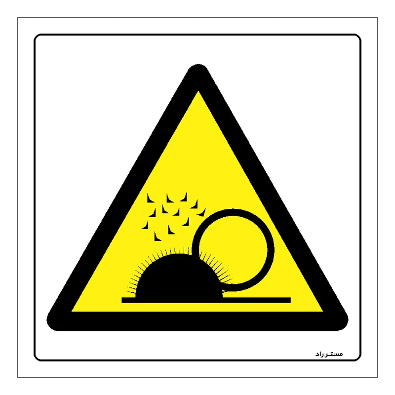 برچسب ایمنی مستر راد طرح خطر پرتاب پلیسه مدل HSE-OSHA-202