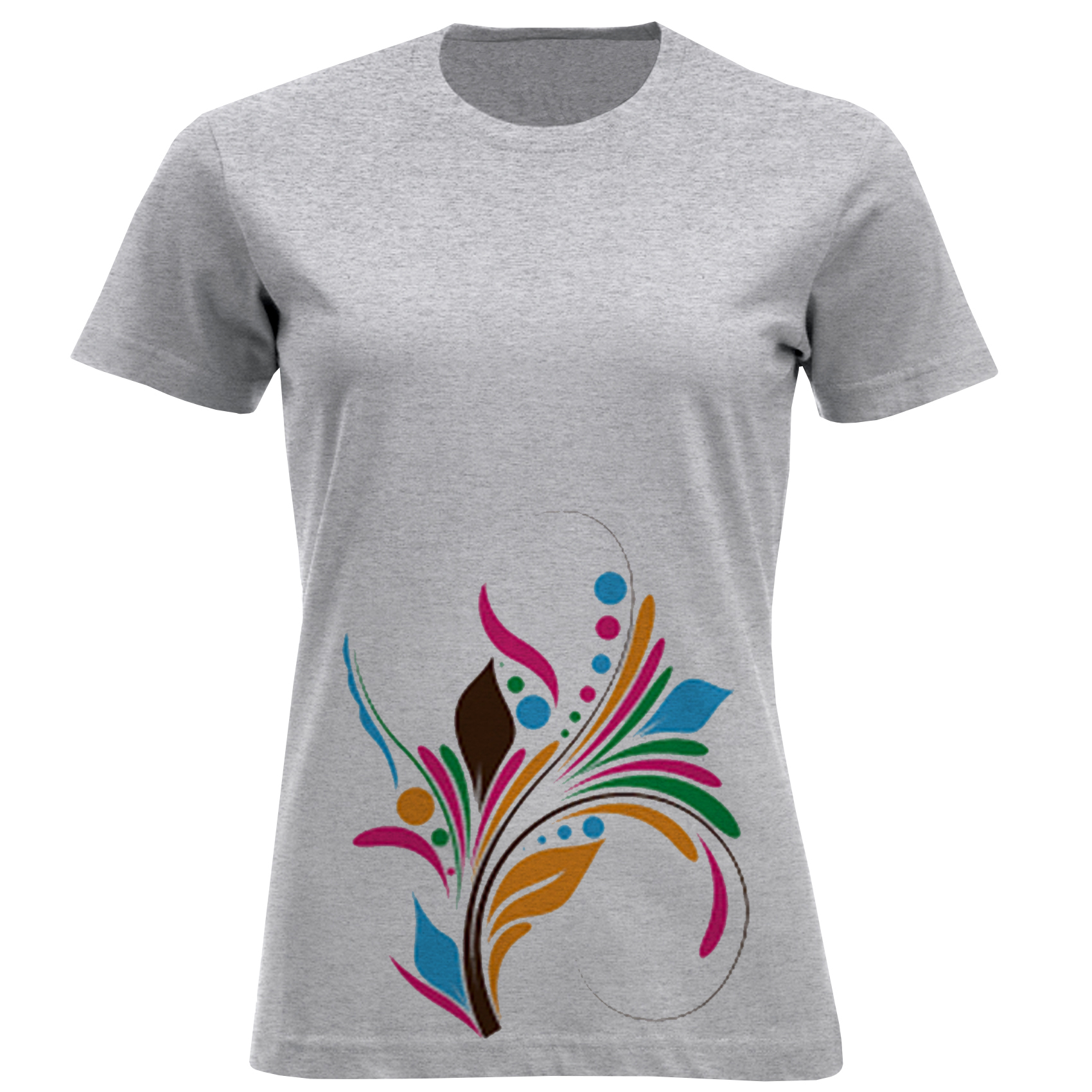 تی شرت آستین کوتاه زنانه مدل انتزاعی D972