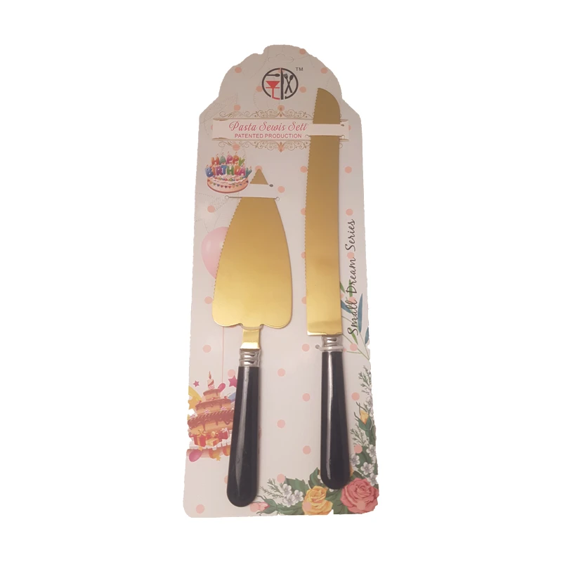 ست کارد و کفگیر سرو کیک مدل 24k-G