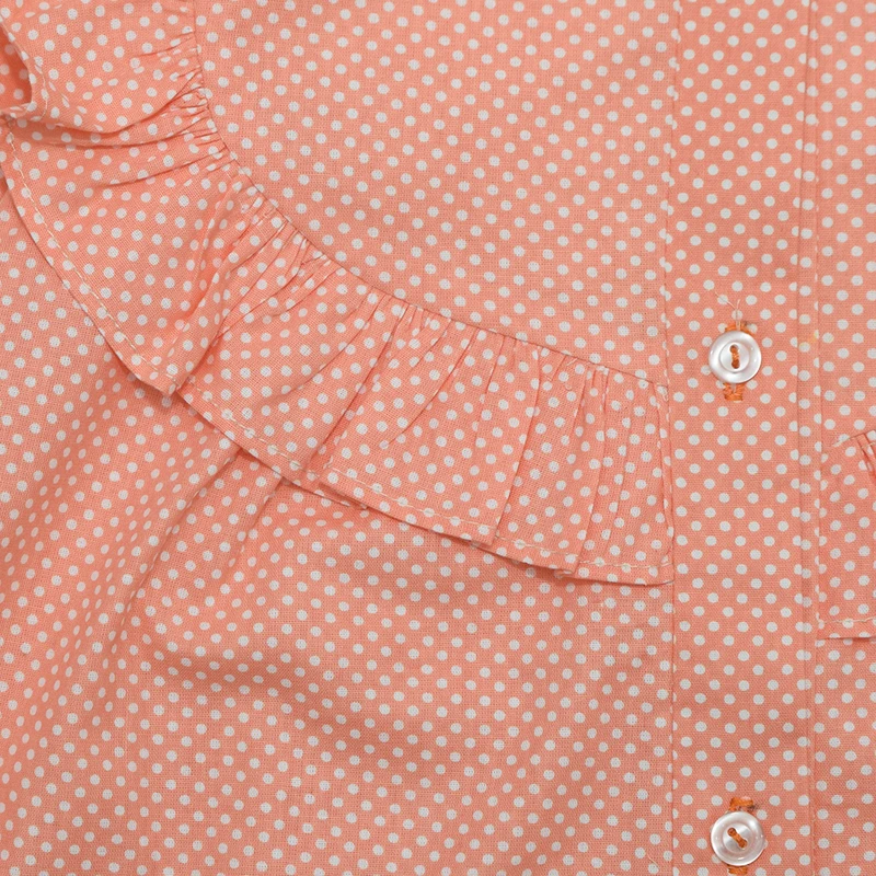 عکس شماره 5 : بلوز آستین بلند دخترانه گنجشکک مدل پوپلین پرنسسی خالدار