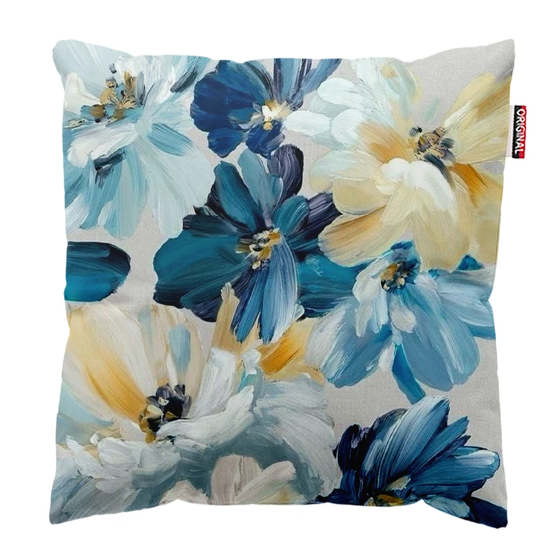 کوسن پاد آفرین مدل مینیمال طرح گل و برگ کد PK403290 سایز 40*40 سانتی متر