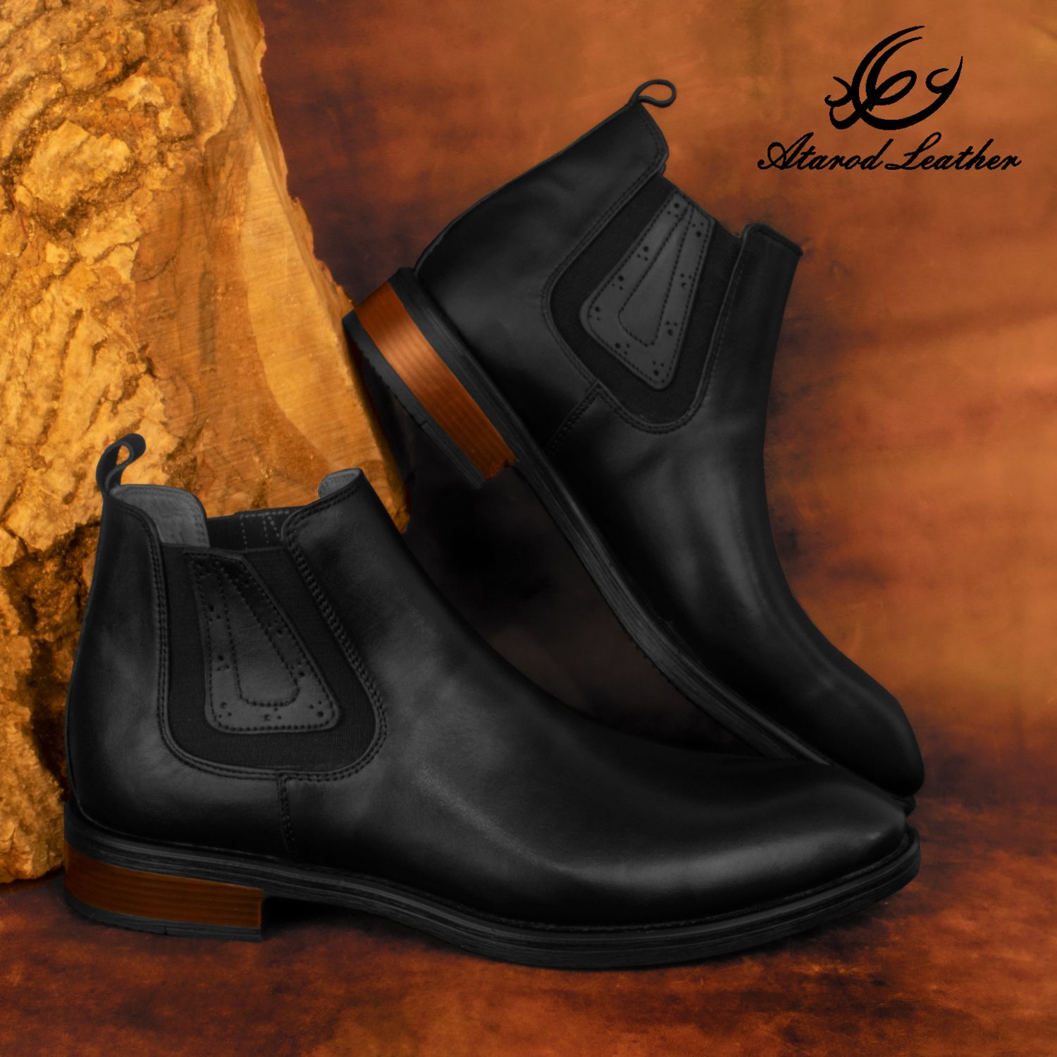 نیم بوت مردانه چرم عطارد مدل چرم طبیعی کد SH17 -  - 6