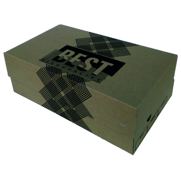 جعبه بسته بندی مدل کفش مردانه طرح BEST زیگزاگ کد M6 بسته 100 عددی