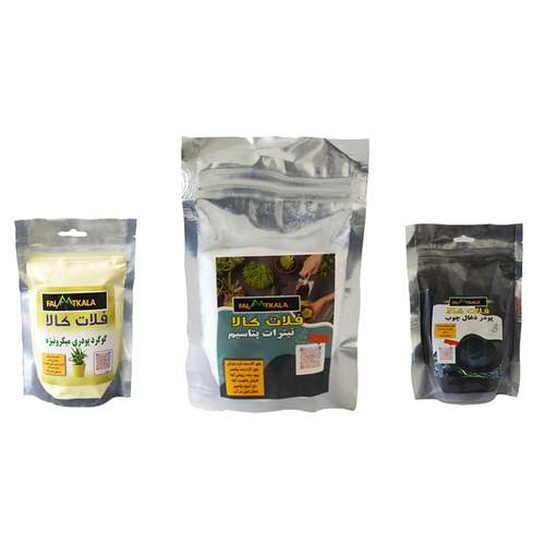 نیترات پتاسیم و پودر ذغال چوب و گوگرد پودری فلات کالا کد NPG1K وزن 1 کیلوگرم مجموعه 3 عددی