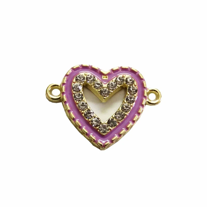 آویز دستبند زنانه مدل قلب توخالی نگین دار کد AD 1003