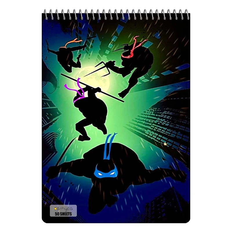 دفتر نقاشی 50 برگ سیمی کارنیکا طرح لاک پشت های نینجا Teenage Mutant Ninja Turtles کد 80272
