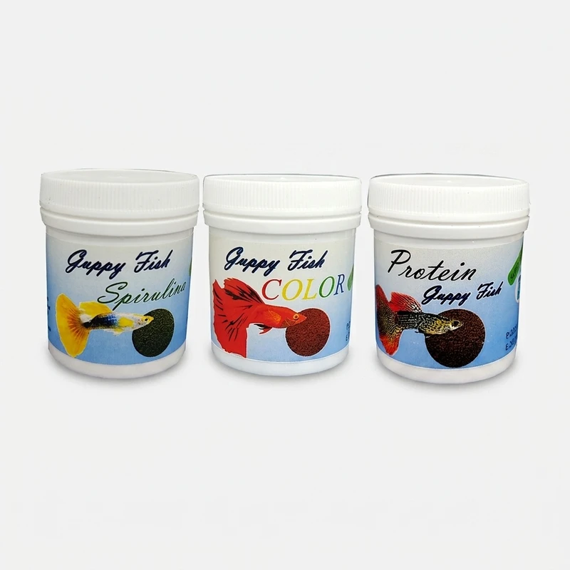 غذای ماهی گوپی مدل spirulina & color & protein وزن 150 گرم بسته 3 عددی
