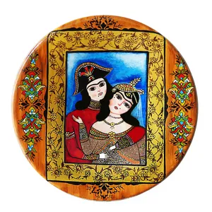 بشقاب دیوارکوب سفالی طرح عشق قجری کد 1061