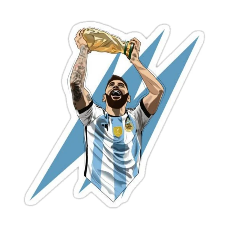 استیکر پارچه و لباس پاد آفرین مدل کارتونی فوتبالی لیونل مسی بامزه جذاب کد 1921
