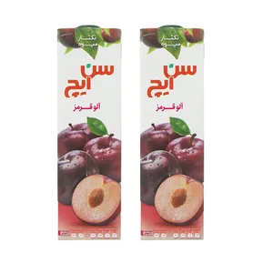 نکتار آلو قرمز سن ایچ حجم 1 لیتر بسته 2 عددی