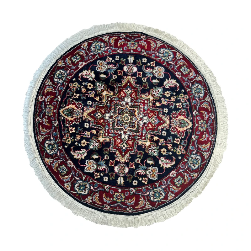 فرش ماشینی 500 شانه زمینه مشکی حاشیه قرمز مدل C21