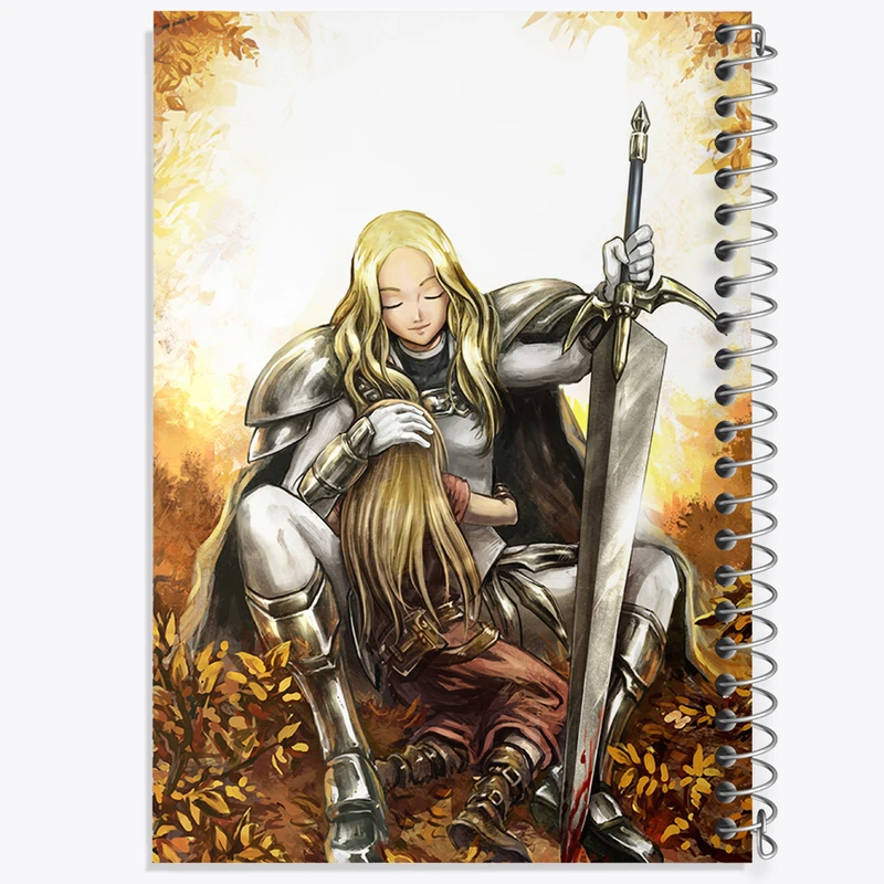 دفتر شطرنجی 50 برگ خندالو مدل ترسا و کلر انیمه کلیمور کد 33499