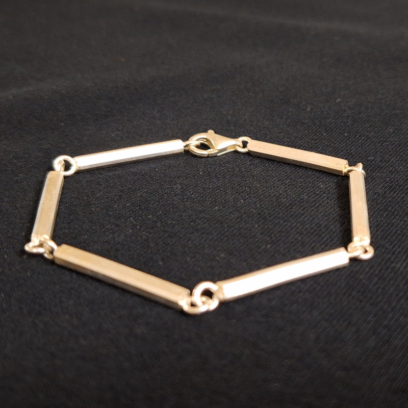 دستبند نقره مردانه مدل مکعبی ss029