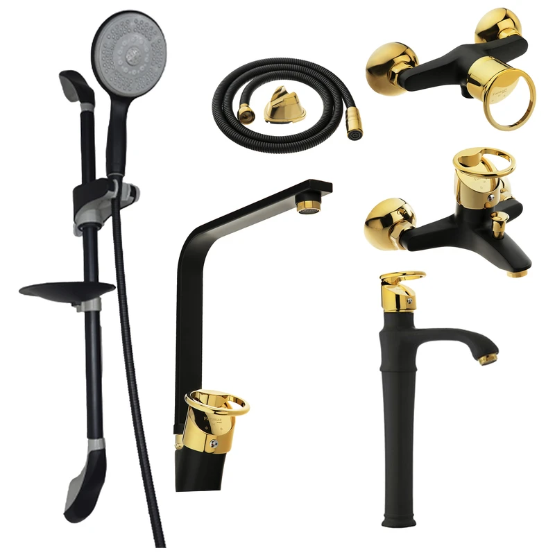 ست شیرآلات توفیق مدل النگویی پایه بلند مجموعه 6 عددی