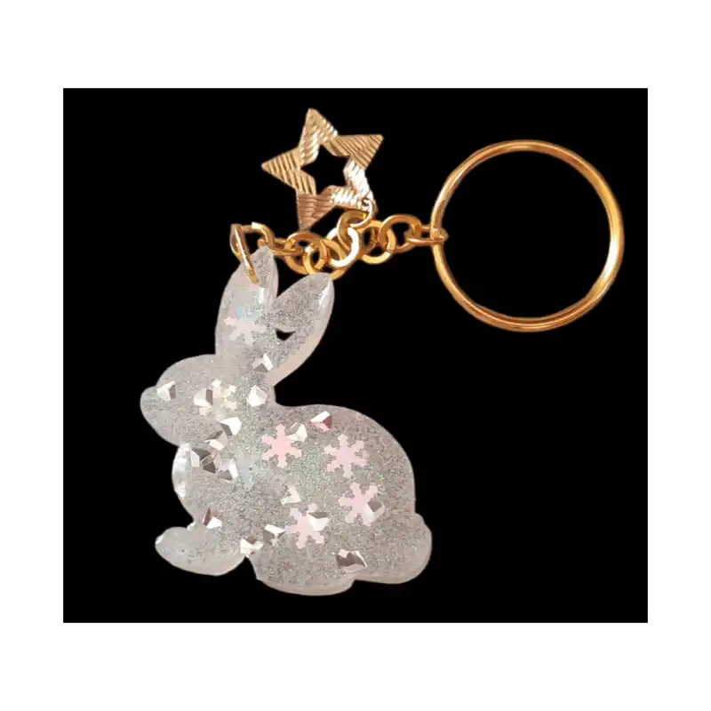 جاکلیدی رزینی مدل خرگوش برفی