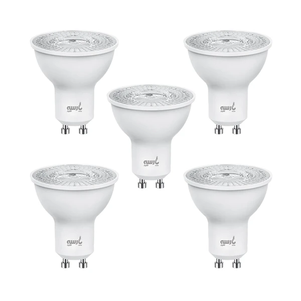 لامپ هالوژن استارتی 6 وات پارسه شید مدل ماه تاب پایه GU10 بسته 5 عددی