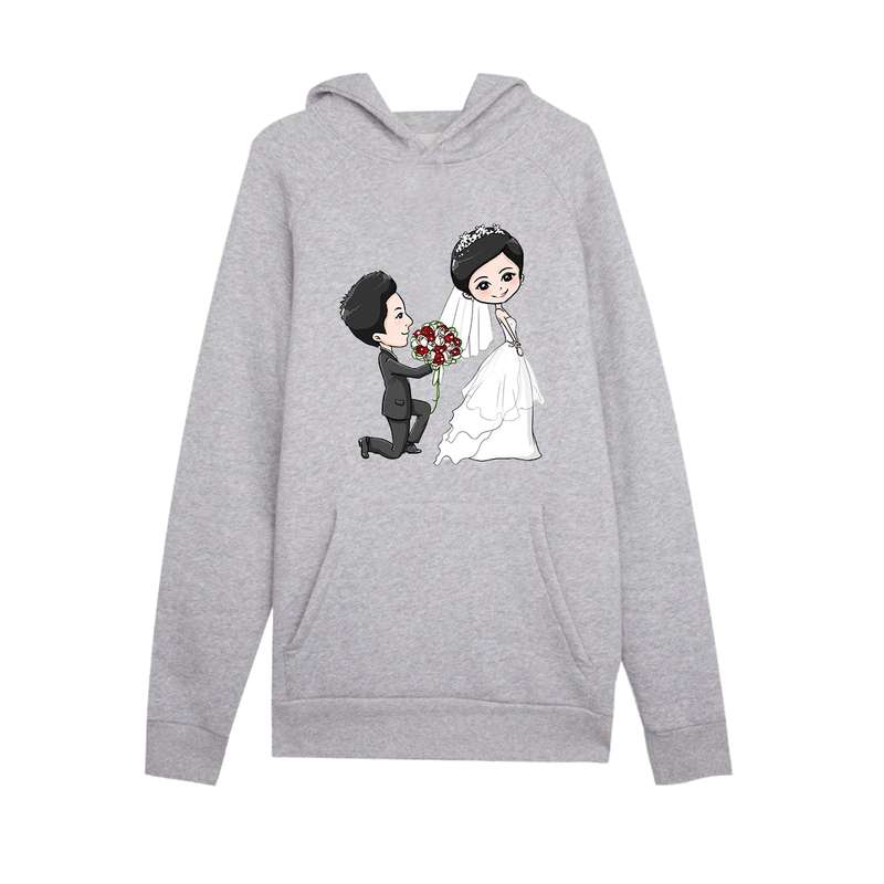 هودی پسرانه طرح عروس و داماد کد 1156