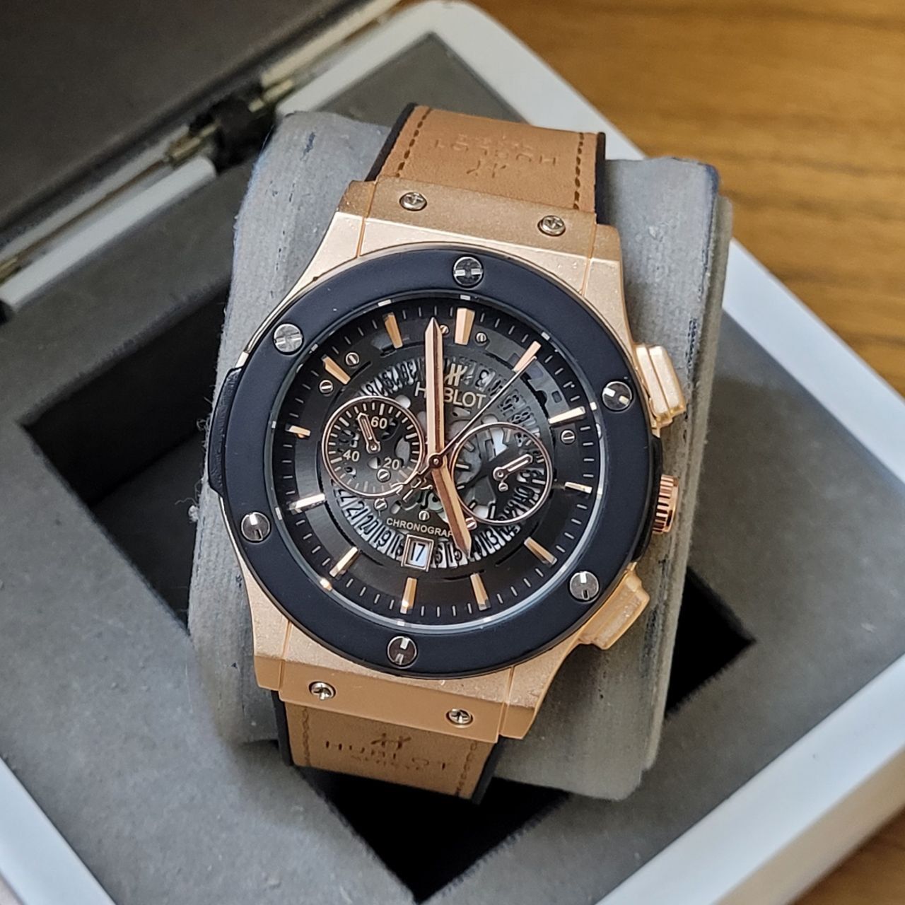 ساعت مچی عقربهای مردانه مدل اسکلتون رینگدار grroz - - 2