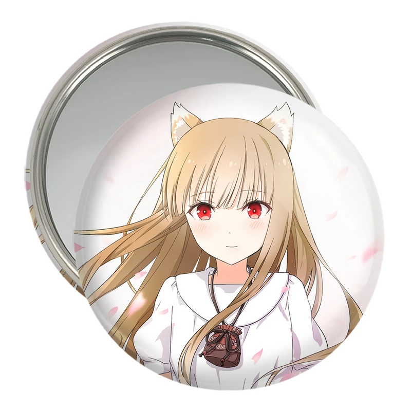 آینه جیبی خندالو مدل هولو انیمه ادویه و گرگ کد 36098