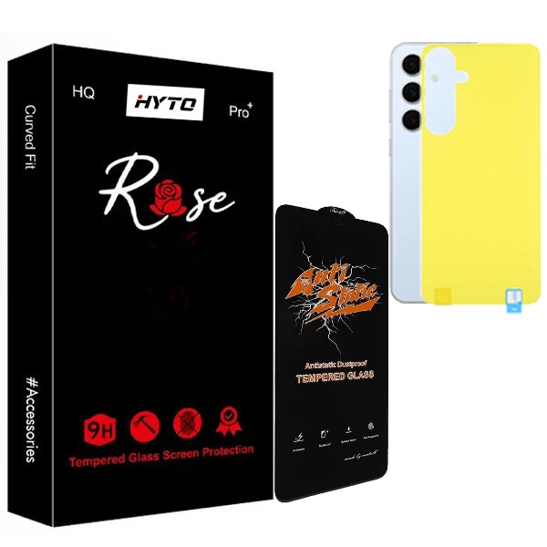 محافظ صفحه نمایش هیتو مدل Rose Antistatic Guard مناسب برای گوشی موبایل سامسونگ galaxy S24 FE به همراه محافظ پشت گوشی