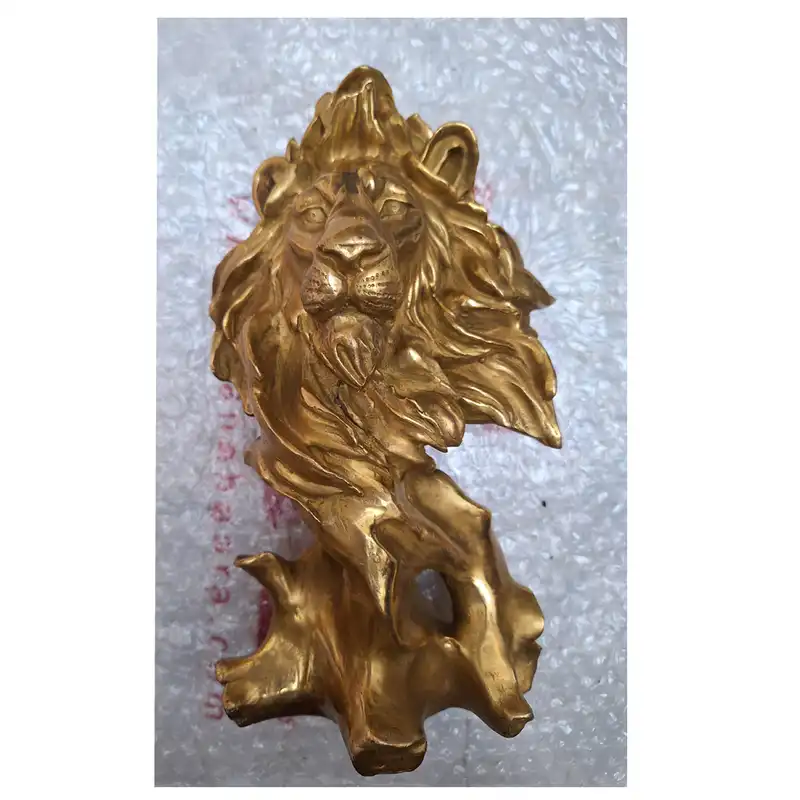 مجسمه برنجی مدل شیر نر یال دار طرح رخ کد A1