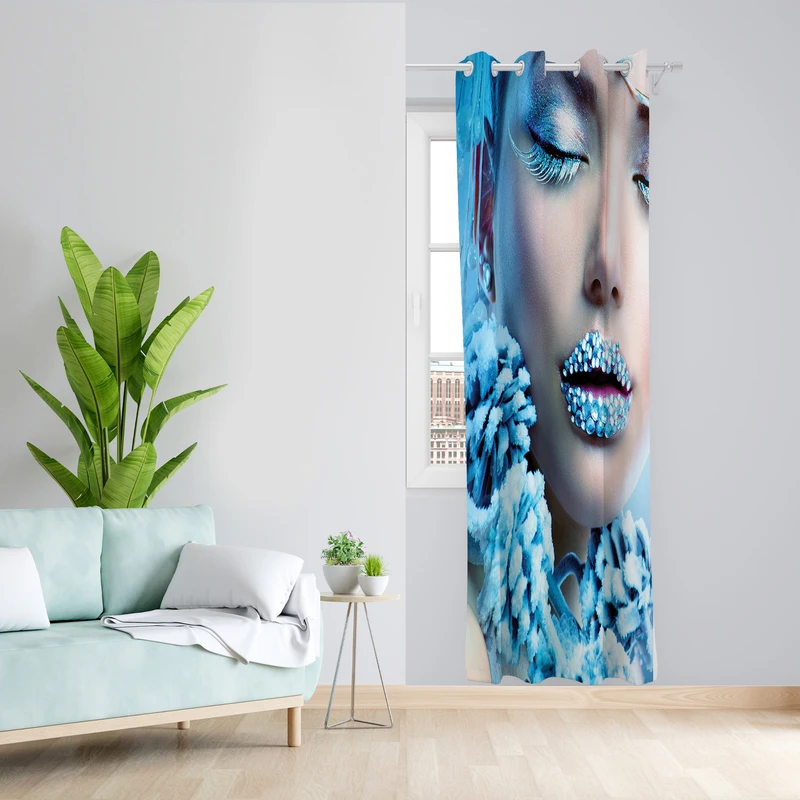 پرده طرح میکاپ مدل مخمل پانچی کد L 607 Z سایز 140x200 سانتی متر