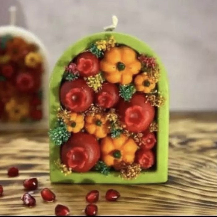 قالب شمع مدل کدوهای نقلی مجموعه 4 عددی