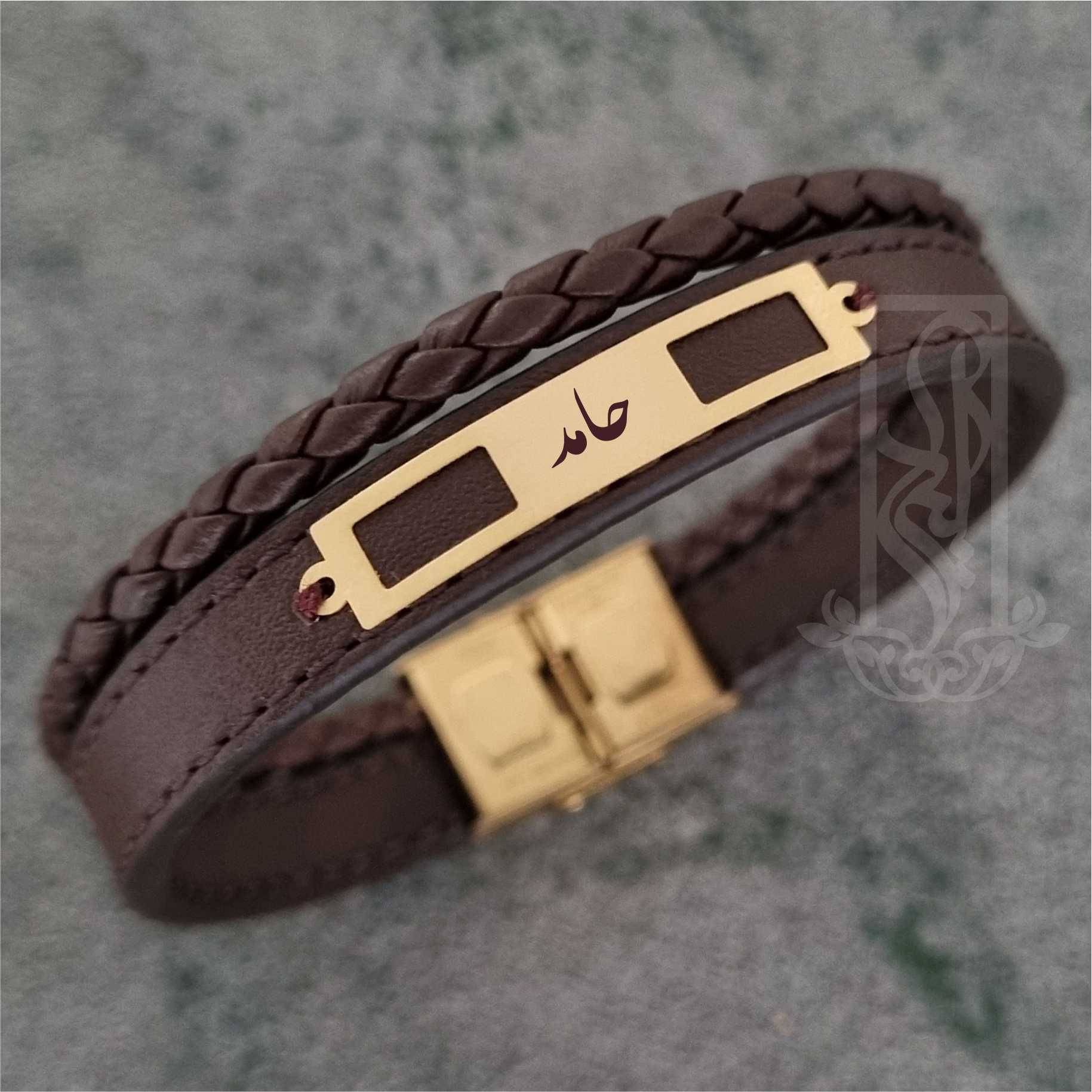 دستبند طلا 18 عیار مردانه لیردا مدل اسم حامد 6600