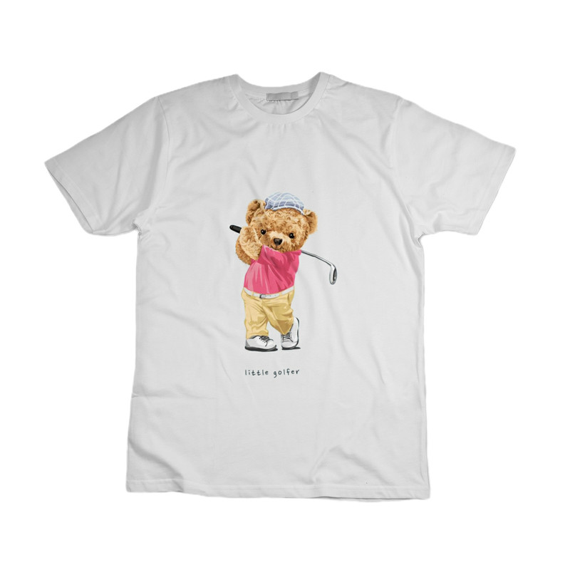 تی شرت آستین کوتاه زنانه مدل خرس تدی در حال بازی