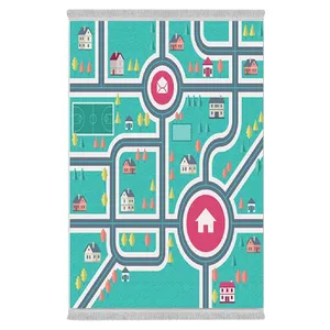 فرش پارچه‌ای دفه مدل فرشینه طرح فانتزی کد 8190