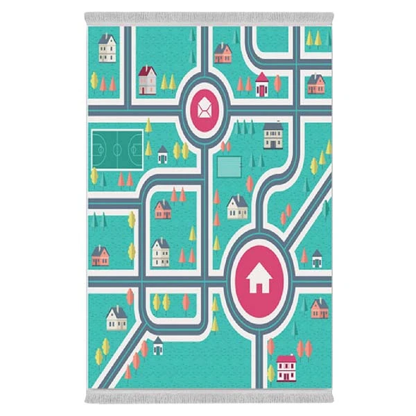 فرش پارچه‌ای دفه مدل فرشینه طرح فانتزی کد 8190