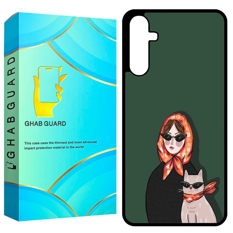 کاور قاب گارد طرح دختر و گربه مدل GCHPA14 مناسب برای گوشی موبایل سامسونگ Galaxy A14 4G / A14 5G / M14 5G   