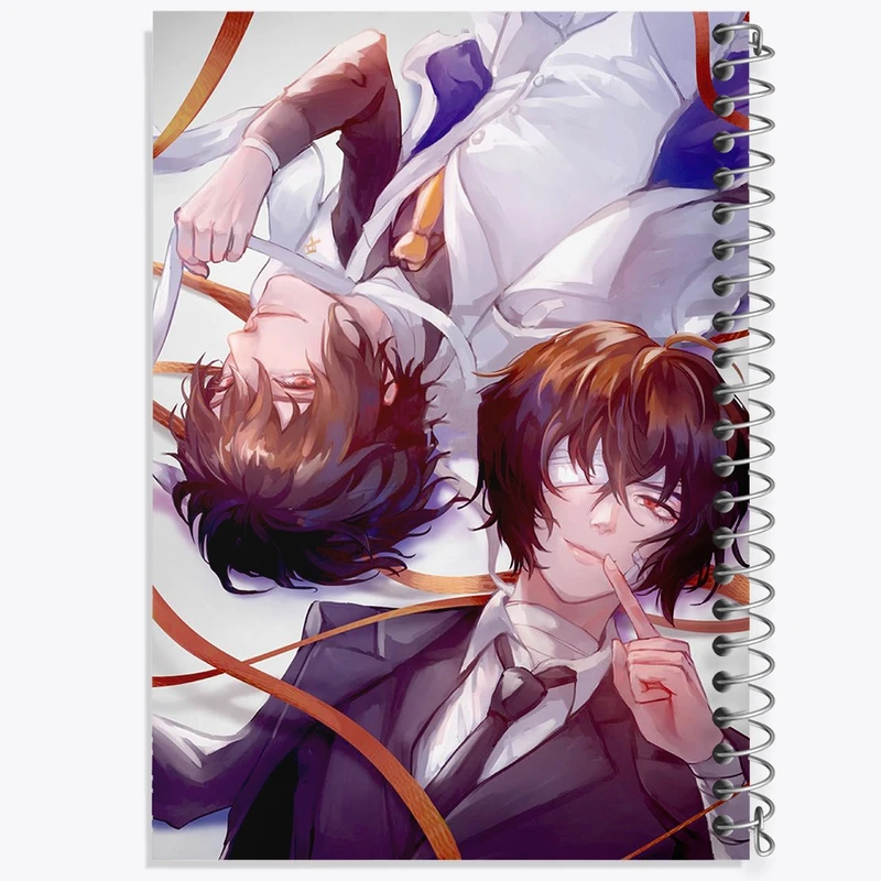 دفتر شطرنجی 50 برگ خندالو مدل دازای انیمه سگ های ولگرد بانگو کد F2476