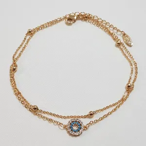 پابند زنانه وای اس ایکس مدل چشم نظر دولاین نگینی 180