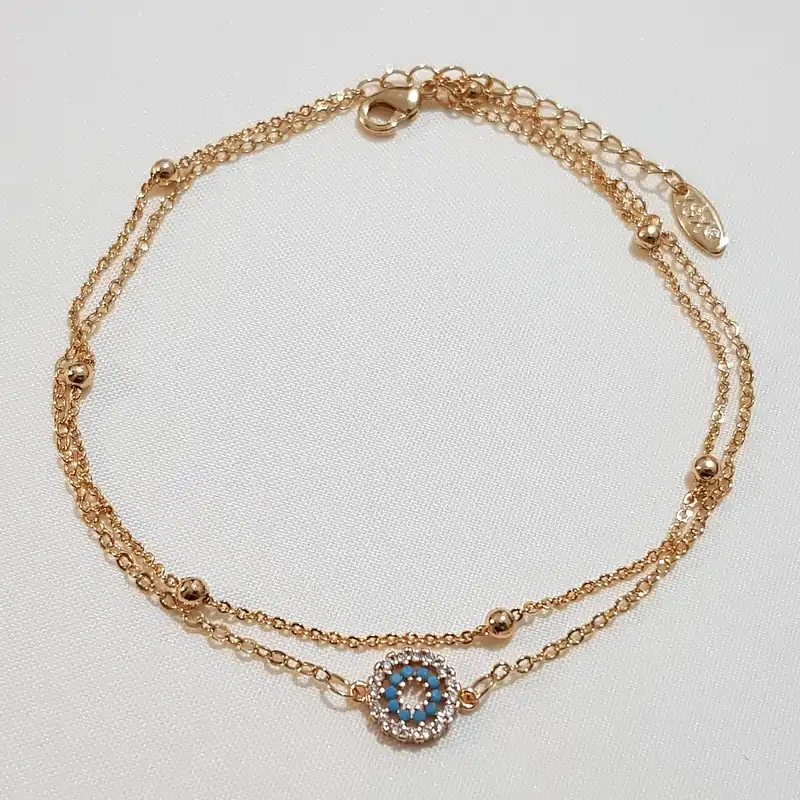 پابند زنانه وای اس ایکس مدل چشم نظر دولاین نگینی 180