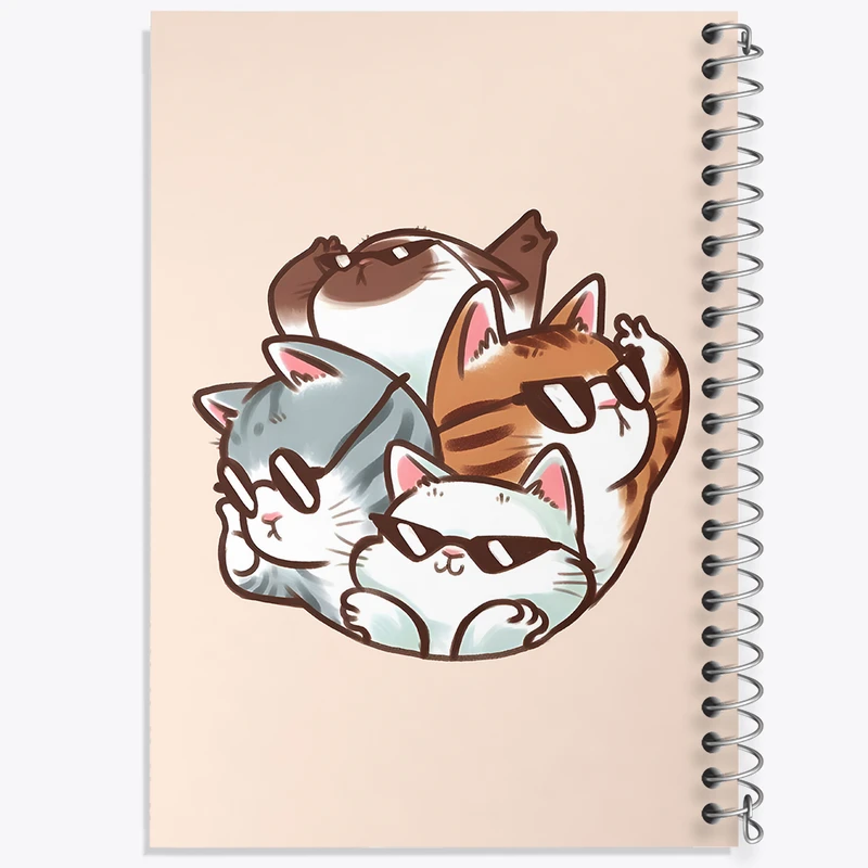 دفتر ژورنال نویسی 50 برگ خندالو مدل نقطه ای طرح گربه های گنگ کد N5556