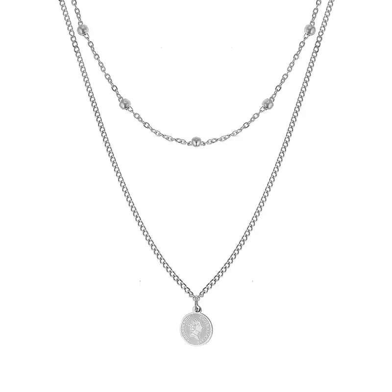 گردنبند زنانه مدل زنجیر پلاک سکه