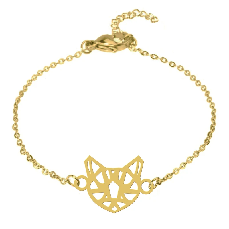 دستبند زنانه هایکا مدل گربه اوریگامی کد zdh76