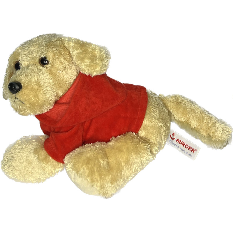 عروسک آرورا طرح سگ پاپی مدل Aurora Puppy Dog in Hoodie کد SZ13/1188 طول 30 سانتی‌متر